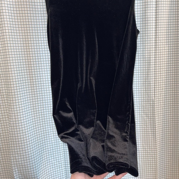 90s Kathie Lee Collection Medium Black Velour Mini Dress - Picture 5 of 8